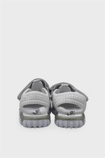 Arzen Kız Çocuk Cırtlı Sandalet Beyaz Gümüş ARZ2025-06