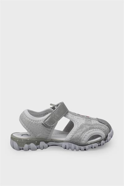 Arzen Kız Çocuk Cırtlı Sandalet Beyaz Gümüş ARZ2025-06