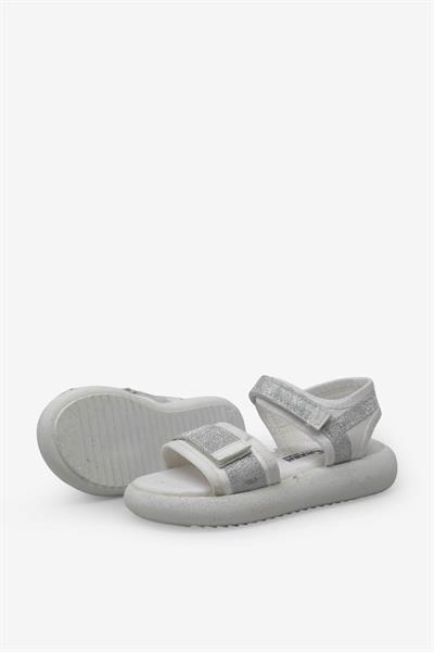 Arzen Kız Çocuk Cırtlı Sandalet Beyaz ARZ2025-02