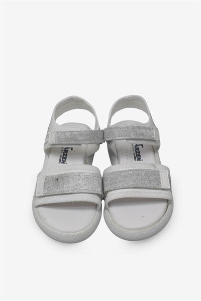 Arzen Kız Çocuk Cırtlı Sandalet Beyaz ARZ2025-02