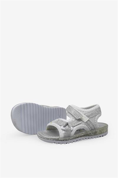 Arzen Kız Çocuk Cırtlı Sandalet Beyaz Gümüş ARZ2025-08
