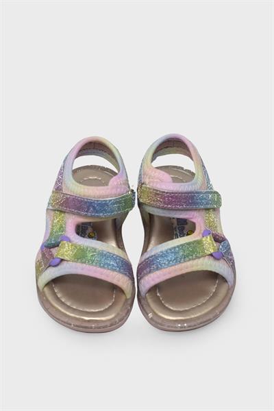 Arzen Kız Çocuk Cırtlı Sandalet Gökkuşağı ARZ2025-08