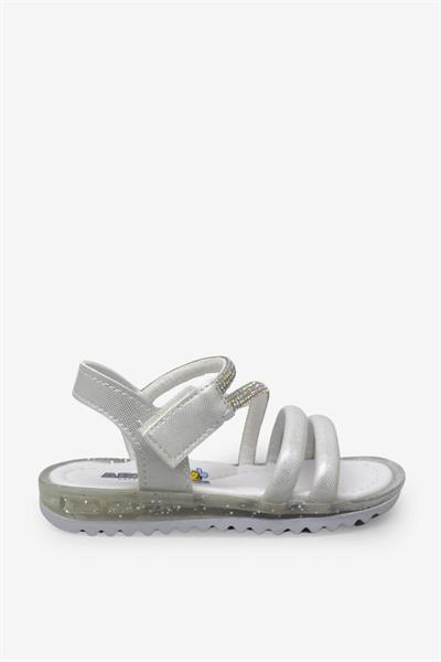 Arzen Kız Çocuk Taş Detaylı Sandalet Beyaz ARZ2025-07