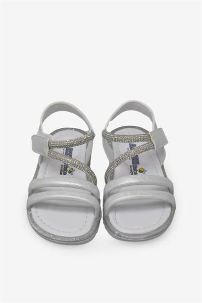 Arzen Kız Çocuk Taş Detaylı Sandalet Beyaz ARZ2025-07