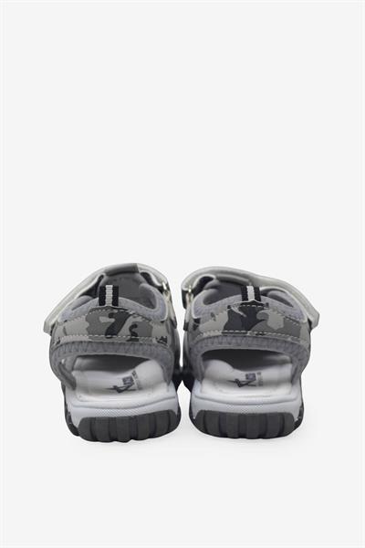 Arzen Unisex Çocuk Cırtlı Kafes Sandalet Gri Kamuflaj ARZ2025-10