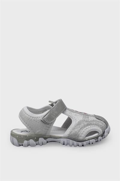 Arzen Unisex Çocuk Cırtlı Sandalet Beyaz Gümüş ARZ2025-05