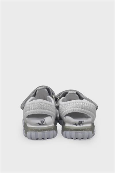 Arzen Unisex Çocuk Cırtlı Sandalet Beyaz Gümüş ARZ2025-05