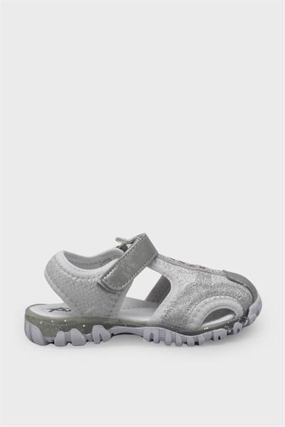 Arzen Unisex Çocuk Cırtlı Sandalet Beyaz Gümüş ARZ2025-05
