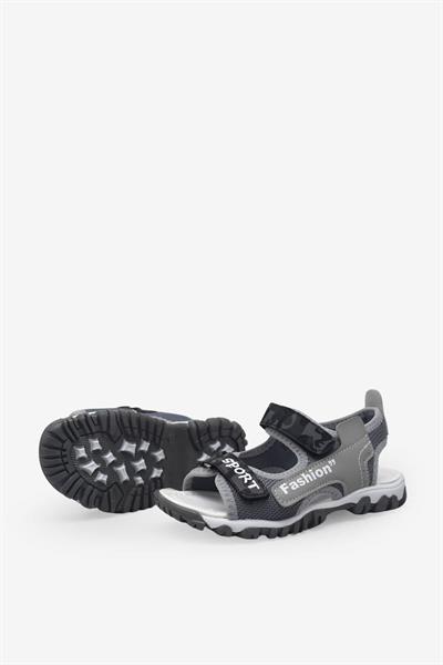 Arzen Unisex Çocuk Cırtlı Sandalet Gri Kamuflaj ARZ2025-01