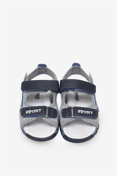 Arzen Unisex Çocuk Cırtlı Sandalet Gri Lacivert ARZ2025-01