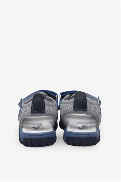 Arzen Unisex Çocuk Cırtlı Sandalet Gri Lacivert ARZ2025-01