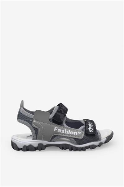 Arzen Unisex Çocuk Cırtlı Sandalet Gri Kamuflaj ARZ2025-01