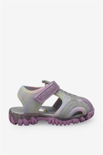Arzen Unisex Çocuk Cırtlı Sandalet Pembe Beyaz ARZ2025-05