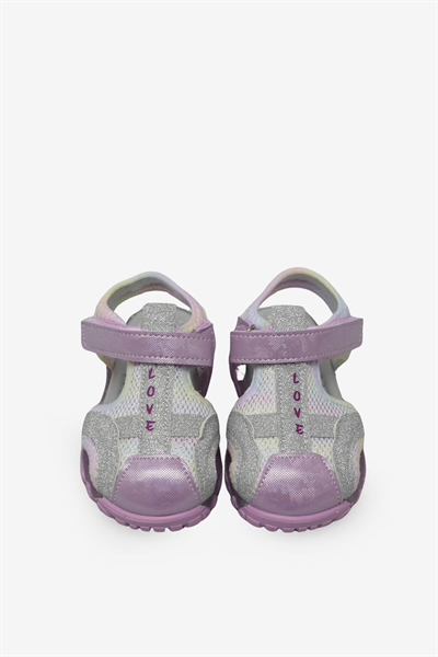 Arzen Unisex Çocuk Cırtlı Sandalet Pembe Beyaz ARZ2025-05