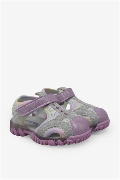 Arzen Unisex Çocuk Cırtlı Sandalet Pembe Beyaz ARZ2025-05