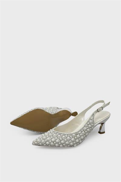 Beety Kadın Arkası Açık Taşlı Abiye Ayakkabı Sedef AKYN223.430