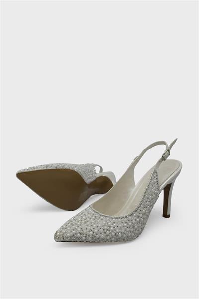 Beety Kadın Arkası Açık Taşlı Abiye Ayakkabı Sedef AKYN223.1277