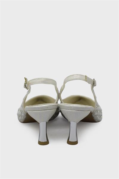 Beety Kadın Arkası Açık Taşlı Abiye Ayakkabı Sedef AKYN223.430