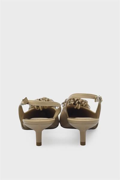 Beety Kadın Broş Detaylı Kısa Topuklu Abiye Ayakkabı Bej AKYN60.5320