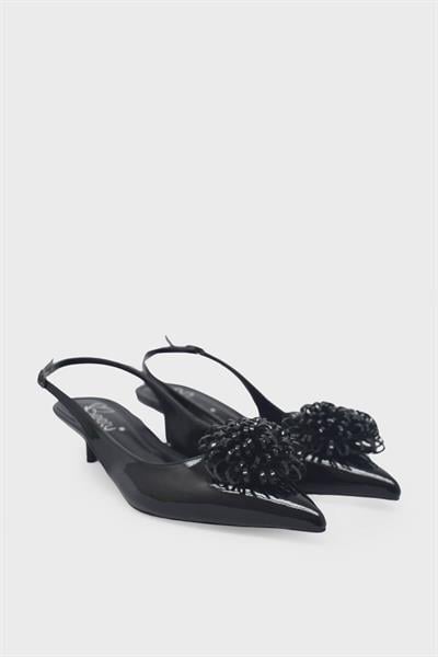 Beety Kadın Broş Detaylı Kısa Topuklu Abiye Ayakkabı Siyah AKYN60.5320