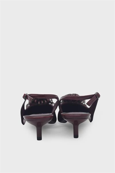 Beety Kadın Broş Detaylı Kısa Topuklu Abiye Ayakkabı Bordo AKYN60.5320