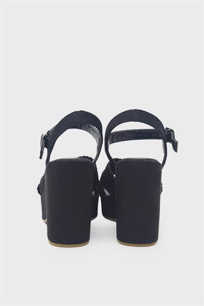 Beety Kadın Dolgu Topuk Sandalet Siyah AKYN125.9997