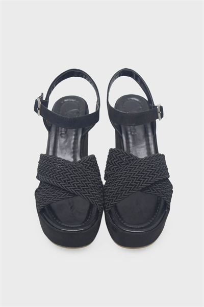 Beety Kadın Dolgu Topuk Sandalet Siyah AKYN125.9997