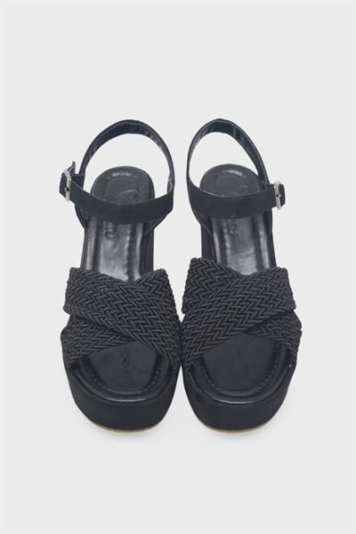 Beety Kadın Dolgu Topuk Sandalet Siyah AKYN125.9997