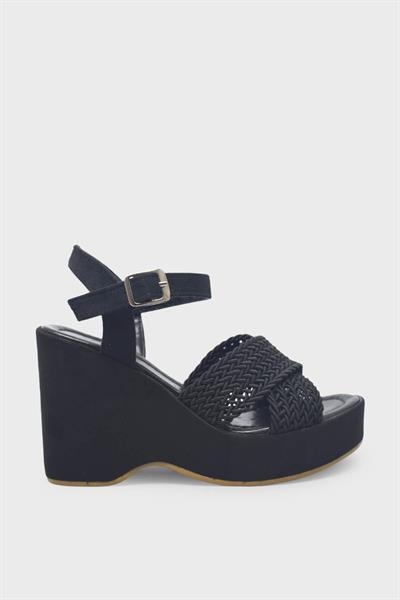 Beety Kadın Dolgu Topuk Sandalet Siyah AKYN125.9997