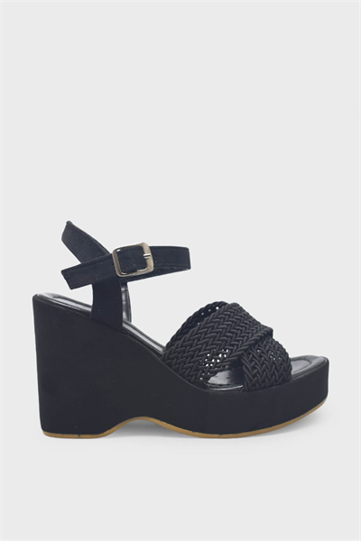 Beety Kadın Dolgu Topuk Sandalet Siyah AKYN125.9997