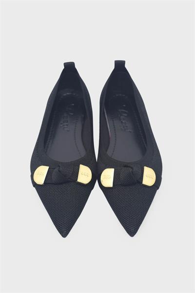 Beety Kadın Fiyonk Detaylı Triko Babet Siyah AKYN224.192