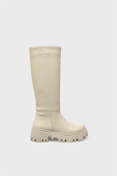 Beety Kadın Günlük Deri Çizme Bej AKYN120.1417