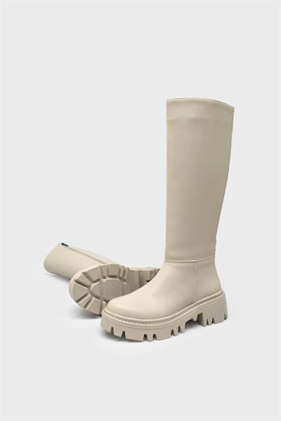 Beety Kadın Günlük Deri Çizme Bej AKYN120.1417