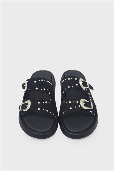 Beety Kadın Günlük Terlik Siyah Süet AKYN209.804