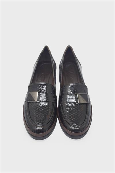 Beety Kadın Kemer Detaylı Topuklu Ayakkabı Kroko Kahve AKYN219.515