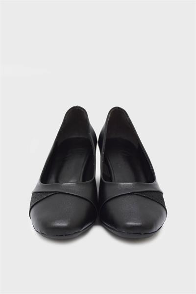 Beety Kadın Küt Burun Topuklu Ayakkabı Siyah AKYN23.8625