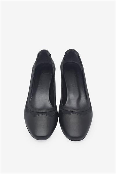 Beety Kadın Küt Burunlu Topuklu Ayakkabı Siyah AKYN8637