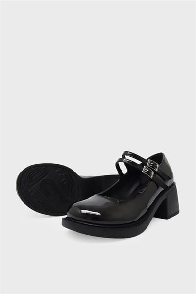 Beety Kadın Maskülen Topuklu Ayakkabı Siyah Rugan AKYN60.2105