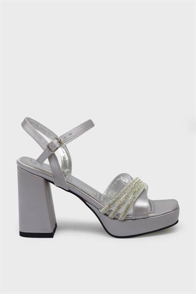 Beety Kadın Taş Detaylı Topuklu Abiye Ayakkabı Lame AKYN130.1018-1