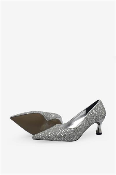 Beety Kadın Taş Detaylı Topuklu Abiye Ayakkabı Gümüş AKYN223.824