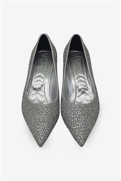 Beety Kadın Taş Detaylı Topuklu Abiye Ayakkabı Gümüş AKYN223.824