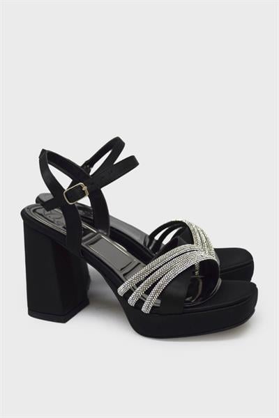 Beety Kadın Taş Detaylı Topuklu Abiye Ayakkabı Siyah AKYN130.1018-1