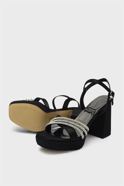 Beety Kadın Taş Detaylı Topuklu Abiye Ayakkabı Siyah AKYN130.1018-1