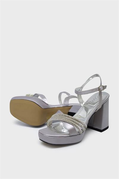 Beety Kadın Taş Detaylı Topuklu Abiye Ayakkabı Lame AKYN130.1018-1