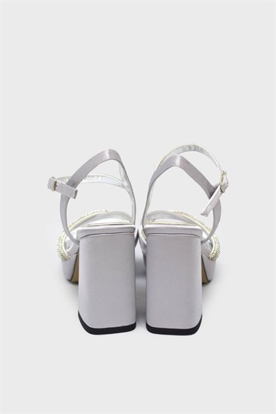 Beety Kadın Taş Detaylı Topuklu Abiye Ayakkabı Lame AKYN130.1018-1