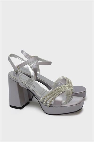 Beety Kadın Taş Detaylı Topuklu Abiye Ayakkabı Lame AKYN130.1018-1