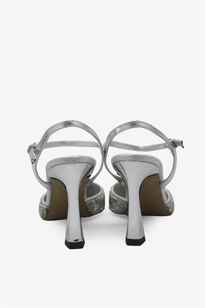 Beety Kadın Taş Detaylı Topuklu Abiye Ayakkabı Gümüş AKYN223.1005