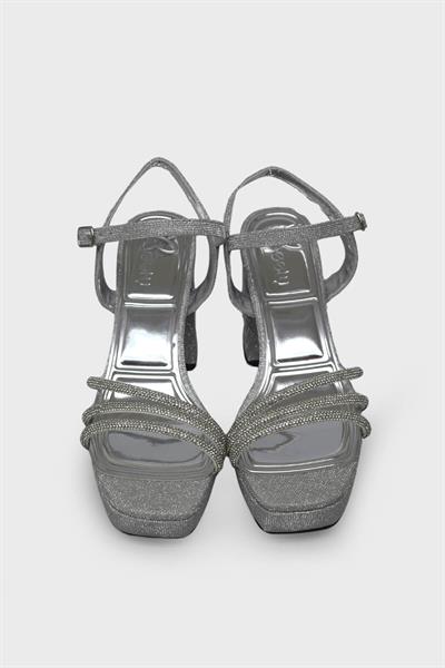 Beety Kadın Taşlı Topuklu Abiye Sandalet Lame AKYN130.412-1