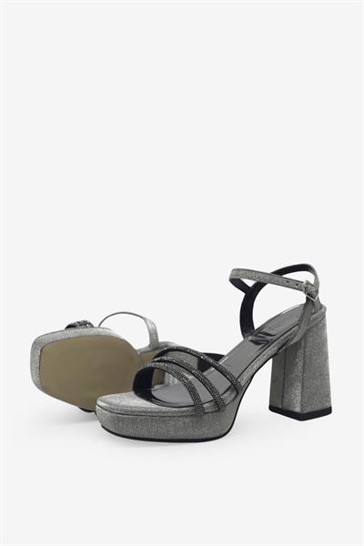 Beety Kadın Taşlı Topuklu Abiye Sandalet Platin AKYN130.412-1