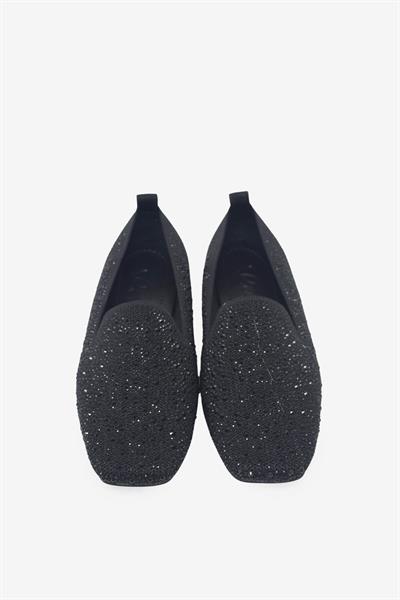 Beety Kadın Taşlı Triko Babet Siyah AKYN224.133